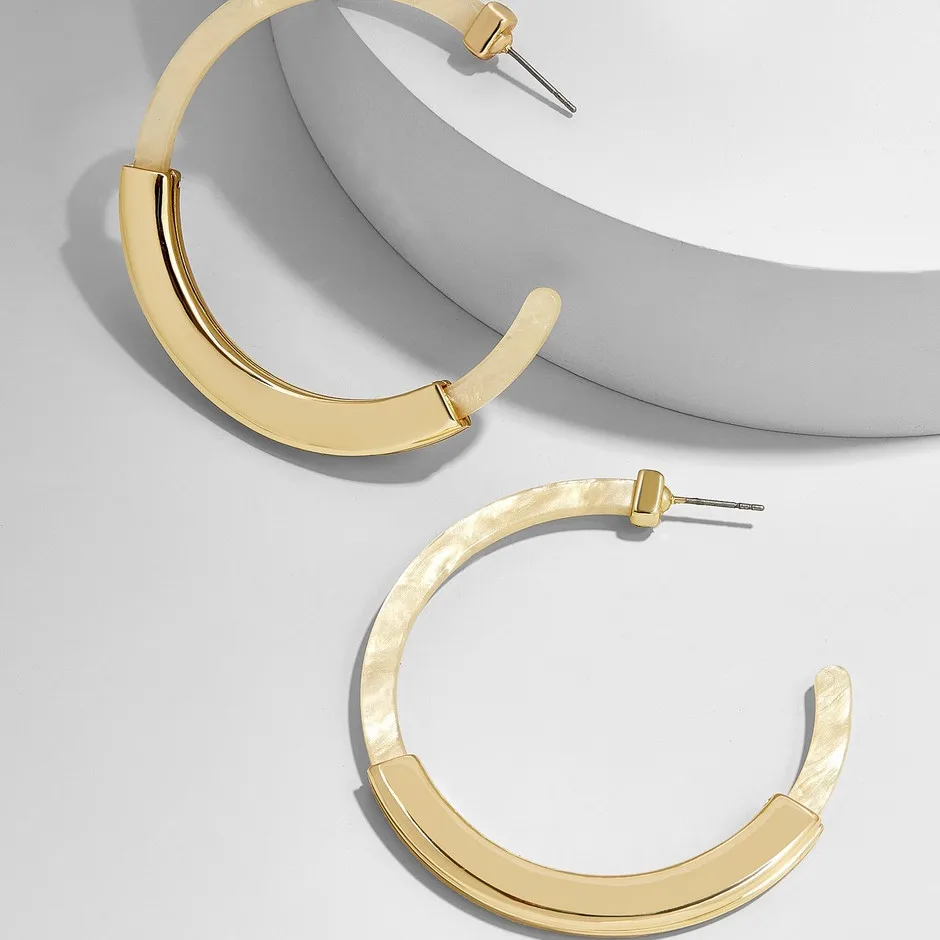 Girlgo, фирменный дизайн, акриловая смола, круглые серьги-кольца для женщин, геометрические круглые массивные серьги, винтажные этнические Свадебные украшения - Окраска металла: 24