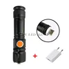 Linterna de luz LED con zoom Linterna recargable con USB, potente Linterna LED COB con batería 18650 integrada y USB ► Foto 3/6