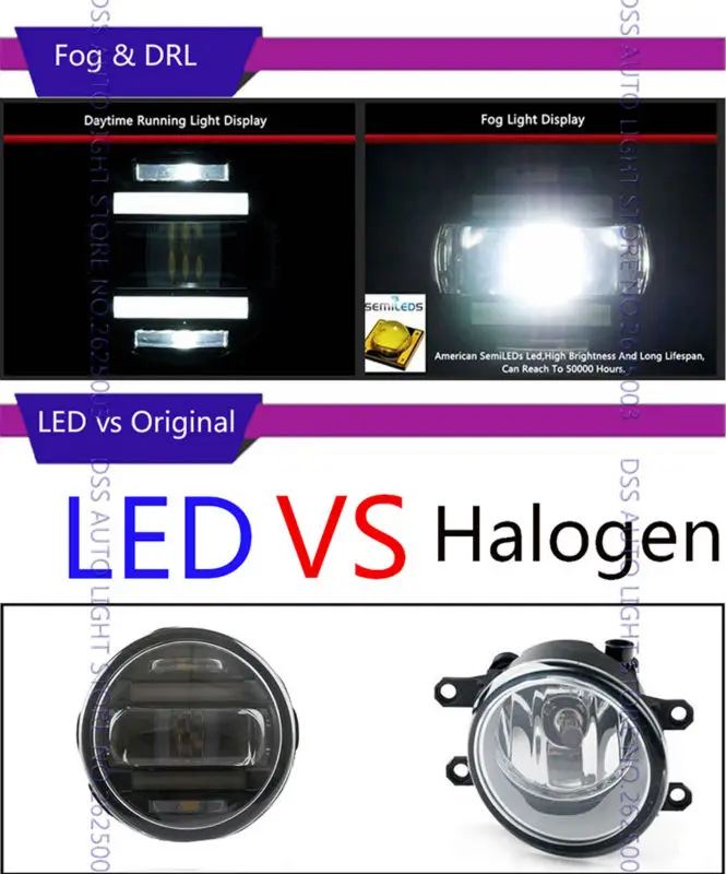 for Nissan Round Yellow White Auto Car Trucks DRL Daytime Fog Light For X-trail TIIDA hatch-back  TIIDA Sedan Murano Livina X-GEAR Sylphy Quest (7)