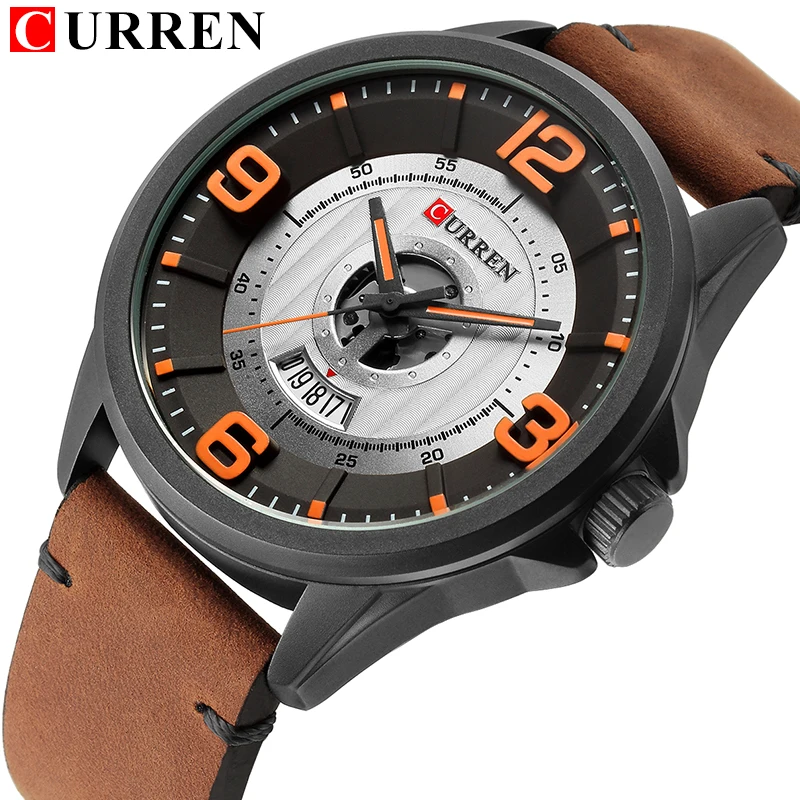 

Fashion&Casual CURREN Business Wristwatches Leather Strap Quartz Mens Watches Display Date Clock Hodinky Relogio Masculino