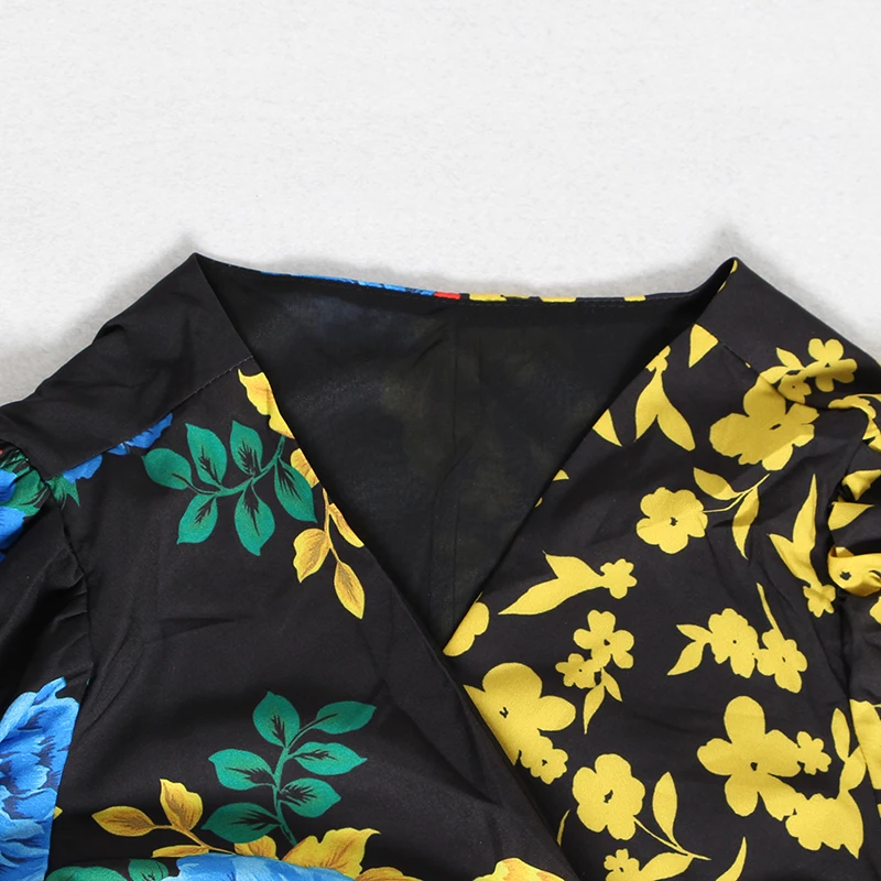 TWOTWINSTYLE печать нестандартная рубашка для женщин V шеи фонарь рукав модного цвета, в стиле пэчворк блузка женская мода лето