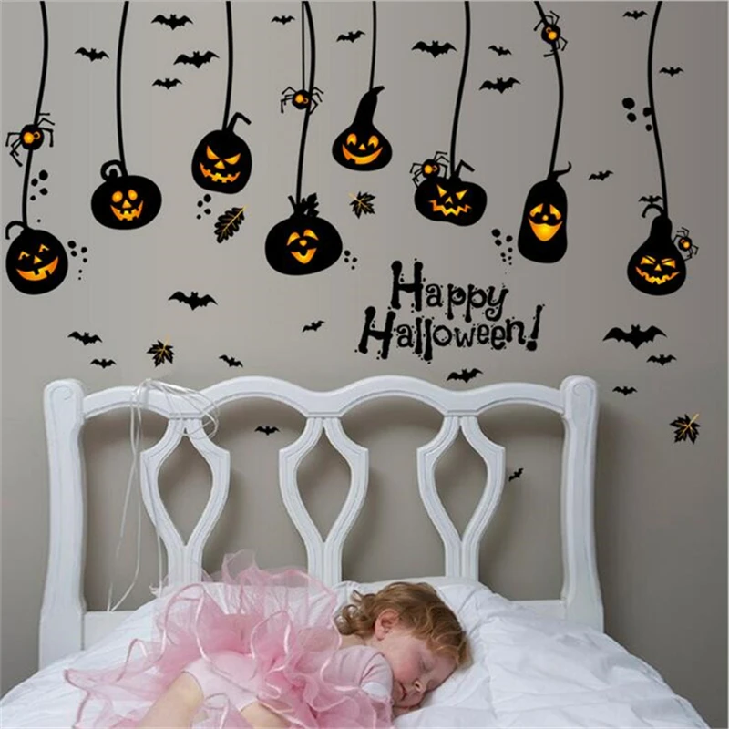 1Pcs Happy Halloween Funny Vinyl Wall Stickers For Kids Rooms Window ...