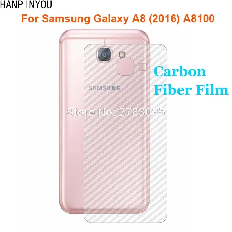 For Samsung Galaxy A8 2016 A8100 A810 5.7&quot Durable 3D Anti-fingerprint Transparent Carbon Fiber Back Film Rear Screen Protector |