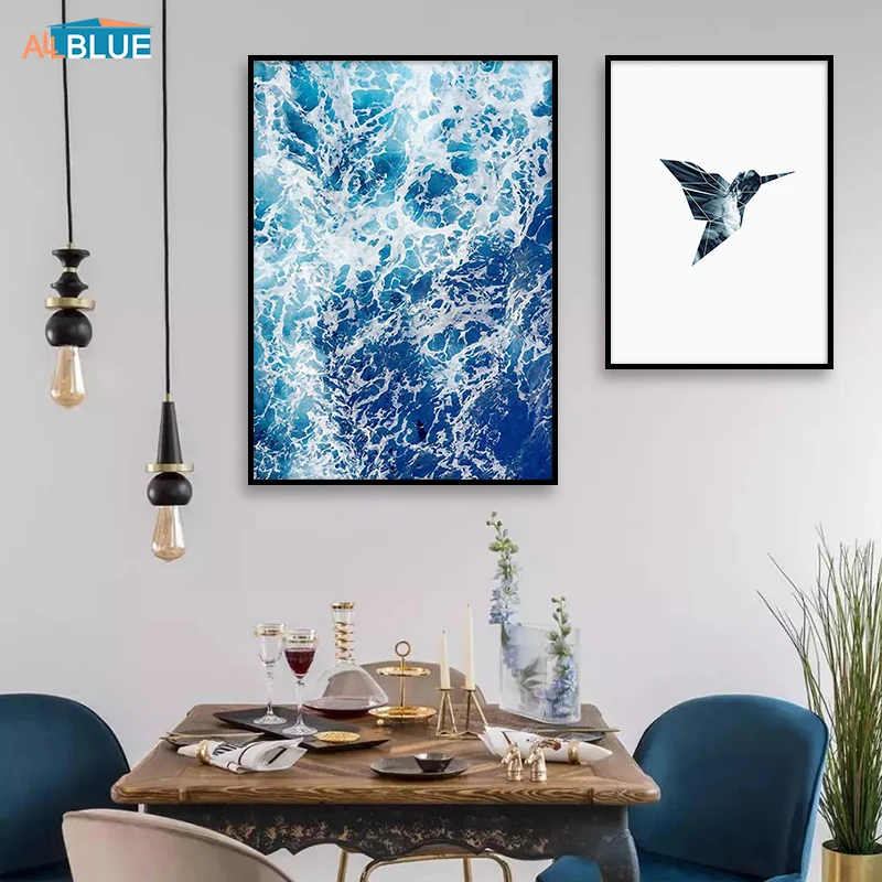 

Nordic Decoration Home Abstract Canvas Art Sea Waves Landscape Posters And Prints Wall Art Canvas Painting Decorative Picture