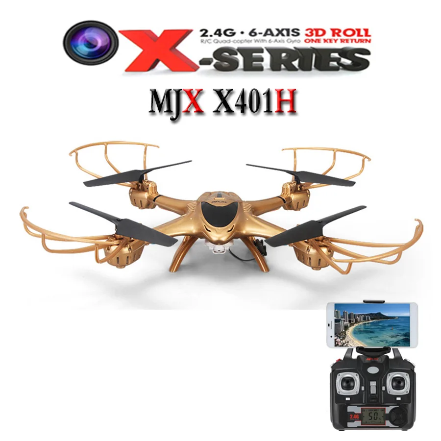 

Free Shipping MJX X401H WIFI FPV 0.3MP HD Camera Drone RC Quadcopter Altitude Hold 3D Flip Helicopter RTF
