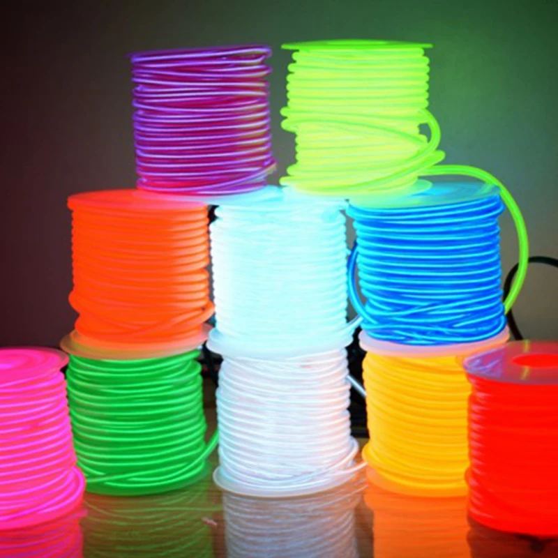 font b EL b font Wire 2 3mm 10 Colors 50M 100M 200M Rope Tube