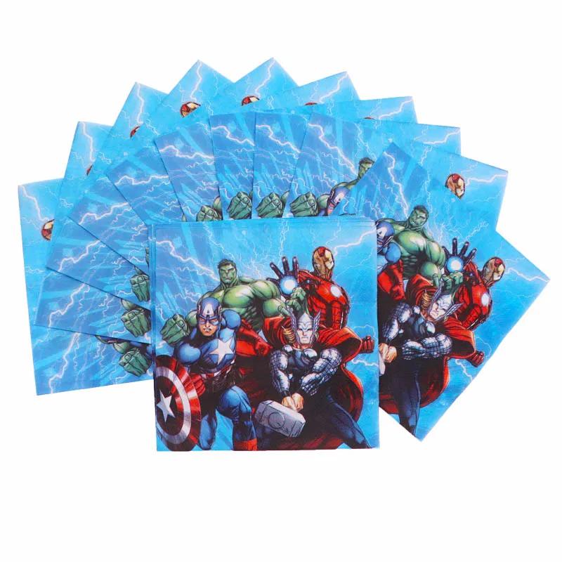 

20pcs/lot The Avengers Minnie Party Disposable Napkins Party Supplies Tableware Party Decorations Birthday Party For kids