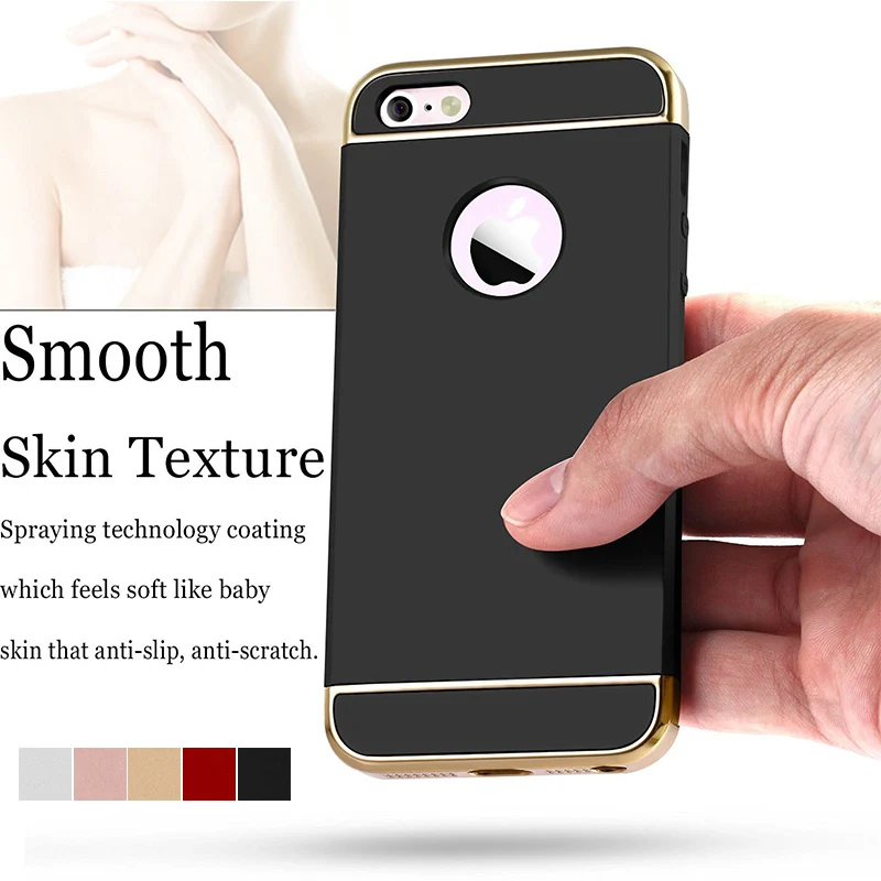 3 in 1 Phone Shell for iPhone 6s Plus / 6 / 5s Case Cover for iPhone 7 7Plus Matte Surface Glossy Frame Cover Case for iPhone SE 1-plus-5-cover : image 3 in 1 Phone Shell for iPhone 6s Plus / 6 / 5s Case Cover for iPhone 7 7Plus Matte Surface Glossy Frame Cover Case for iPhone SE 1-plus-5-cover