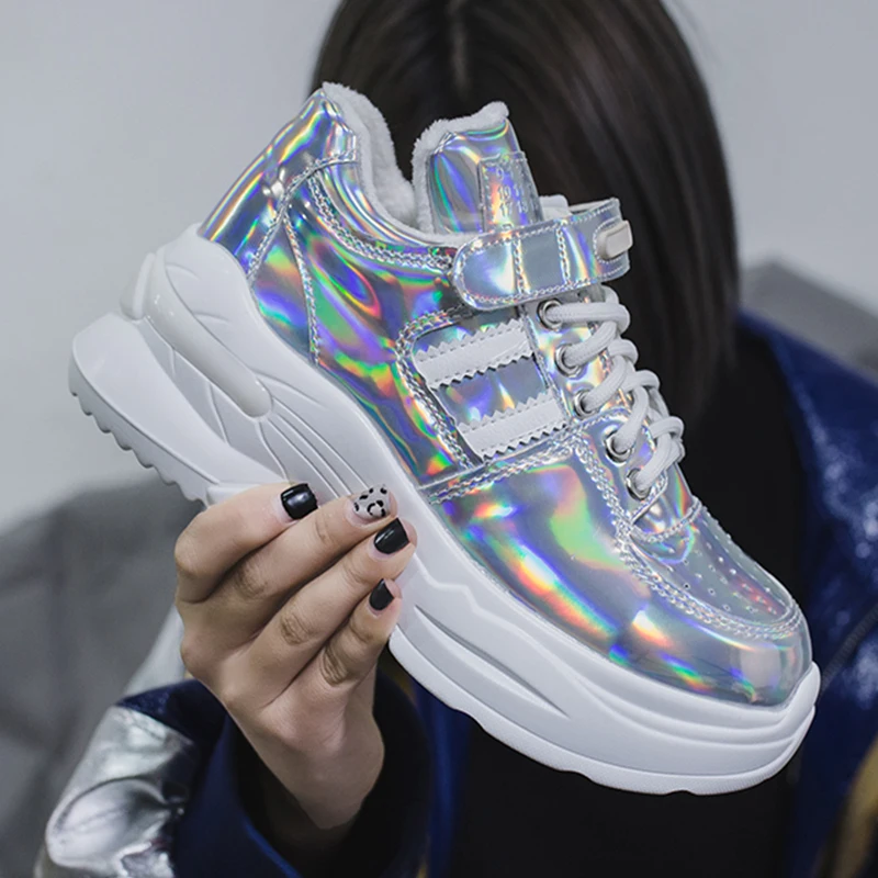 basket platform glitter women's sneakers