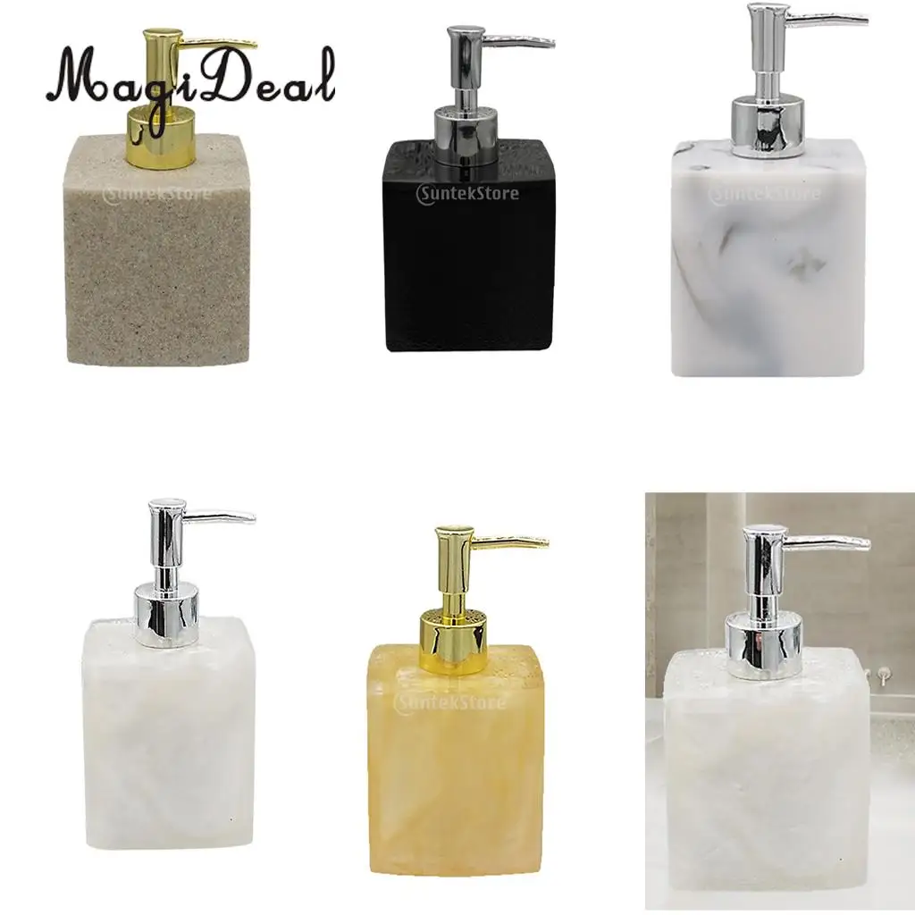 Fashion Resin Soap Dispenser Bathroom Pump Storage Bottle  Black