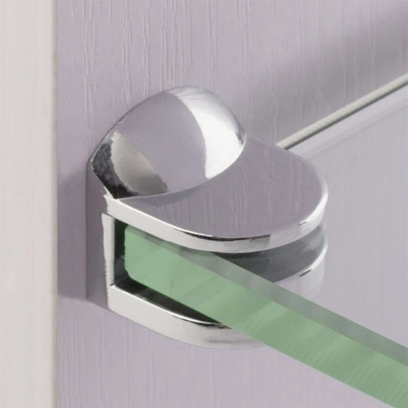 Zinc Alloy 5-8mm glass shelf support Heavy Duty glass holder silicon bumper