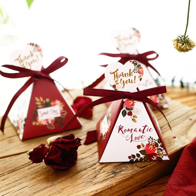 Hot Sale High Quality 5PCS/Set Gift Bag With Ribbon Paper Box Wedding Birthday Party Candy Box Festival Supplies Gift Box