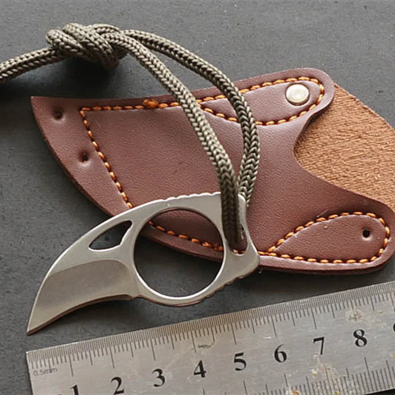 Knife Outdoor emergency tools Camping finger stainless steel knife to carry finger sharp knife cut rope auto rescue tool01