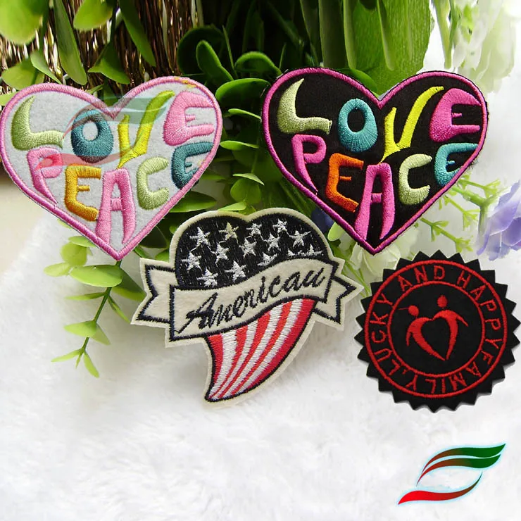 

Backgel embroidery cloth DIY accessories heart-shaped luck love peace American flag heart-shaped cloth patch diy patch