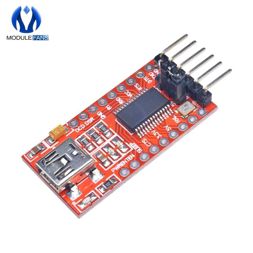 Плата модуля последовательного адаптера FT232RL FT232 с USB на TTL 3 В 5 для мини порта Arduino