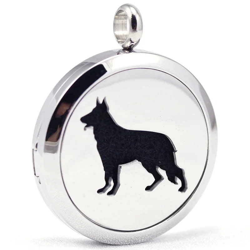 30mm stainless steel animal dog design aroma aromatherapy essential oil