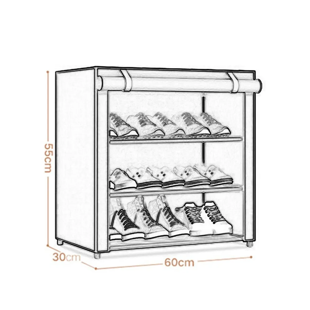 NAI YUE пылезащитный большой размер нетканый тканевый стеллаж для обуви, органайзер для обуви, для дома, спальни, общежития, стойки для обуви, полка, шкаф