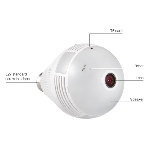 KERUI LED אור 960P אלחוטי פנורמי בית אבטחת WiFi CCTV Fisheye הנורה מנורת IP מצלמה 360 תואר אבטחת בית פורץ
