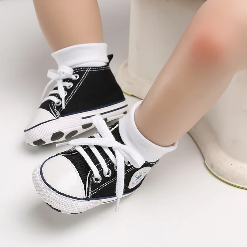 New Active All Star Lace-Up Canvas Shoes For 0-18M Baby Boys Girls Lave-Up Toddler Shoes Non-slip Sapatos De Bebe Zapatos