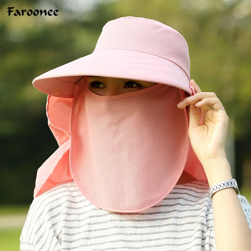 Faroonee Fashion Women's Foldable Sun Hat UV Protection Wide Brim Sun Hat Face Neck Protection