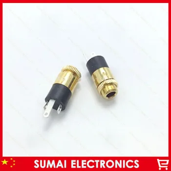 

Free shipping 100pcs Gold Plating 3.5mm headphone jack 3.5mm Audio Jack 3 feet vertical two-channel
