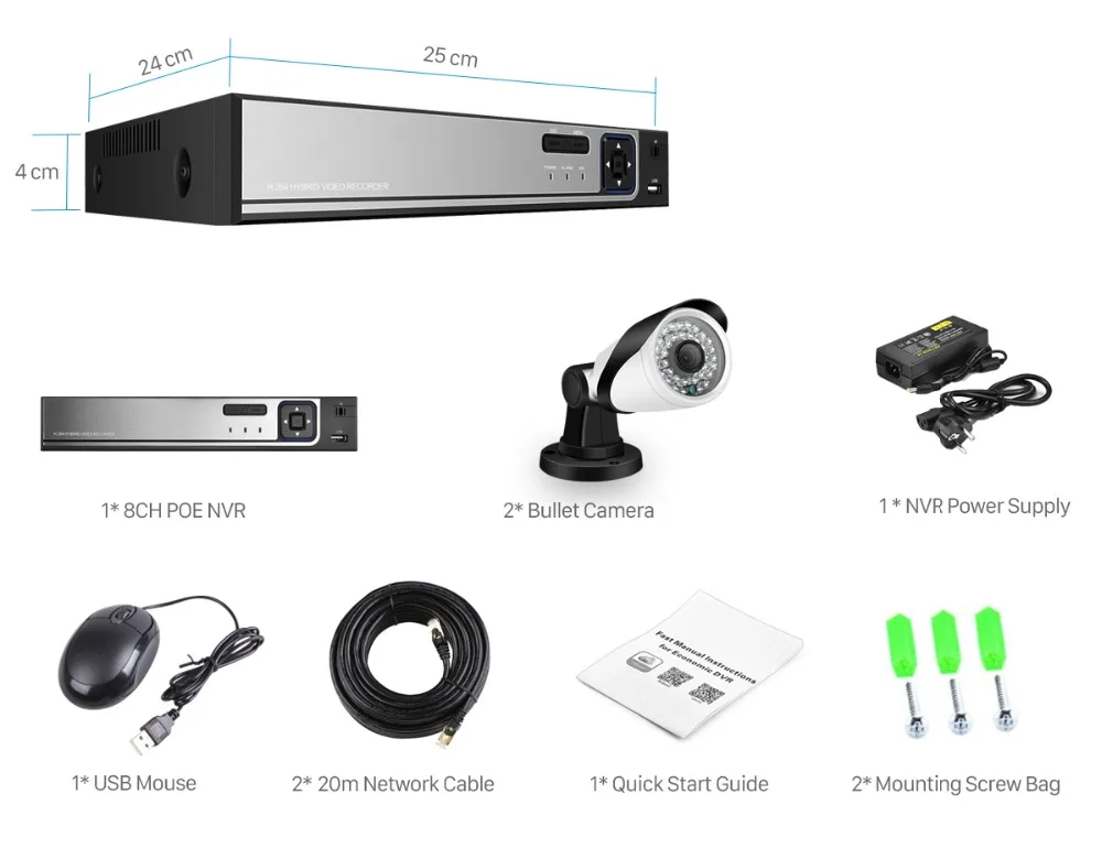 Besder 4CH HD 5.0MP на открытом воздухе/Крытый безопасности Камера Системы с 2x5 Мп 2560*1920 HD CCTV Камера HDMI P2P 2 ТБ жесткого диска XMEye