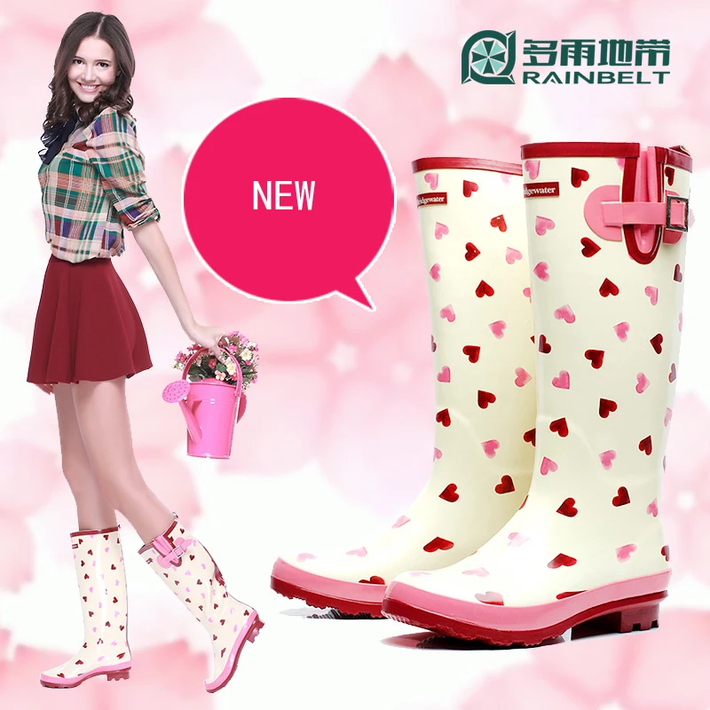 

2017 New Design Wome Fashion Tall Boots Winter Thermal Rainboots Casual Water Shoes Slip-resistant Waterproof Rubber Boots 34-42
