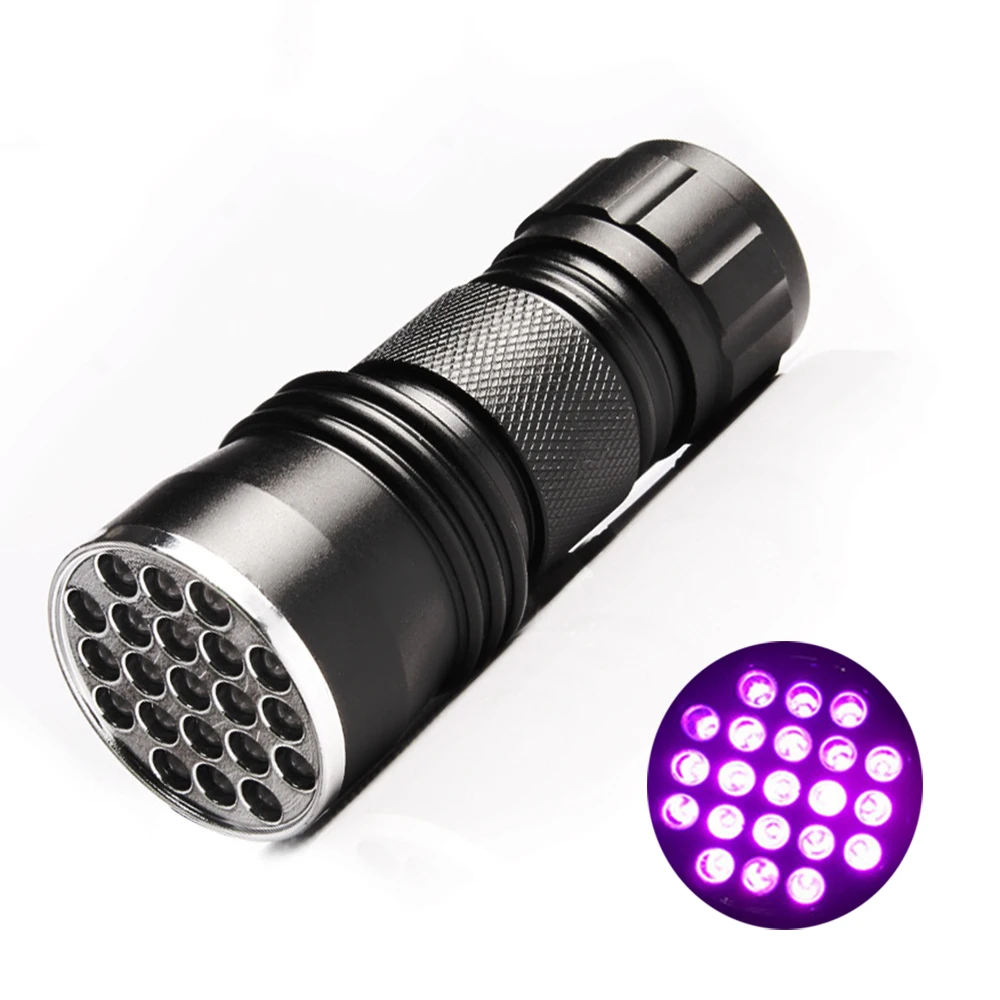

395NM Black Light 21 Leds MINI UV Flashlight Using 3 X AAA Batteries for Pet Urine Stains, Bugs, Fluorescent Detector, Scorpion