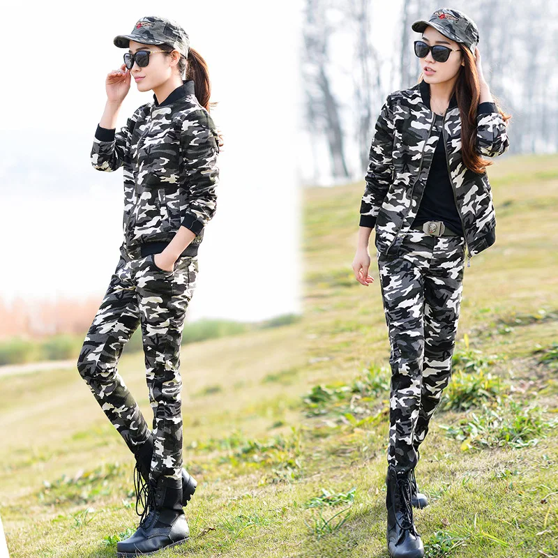 

2016 Spring Camouflage Uniforms Two Suit Camouflage Army Fan Service Training Service women Exercise Sets