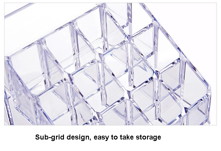 16 ячеек, акриловая прозрачная коробка для хранения косметики, держатель для макияжа, органайзер для губной помады, подставка для дисплея, Коробка Для Хранения Туалетных принадлежностей, чехол