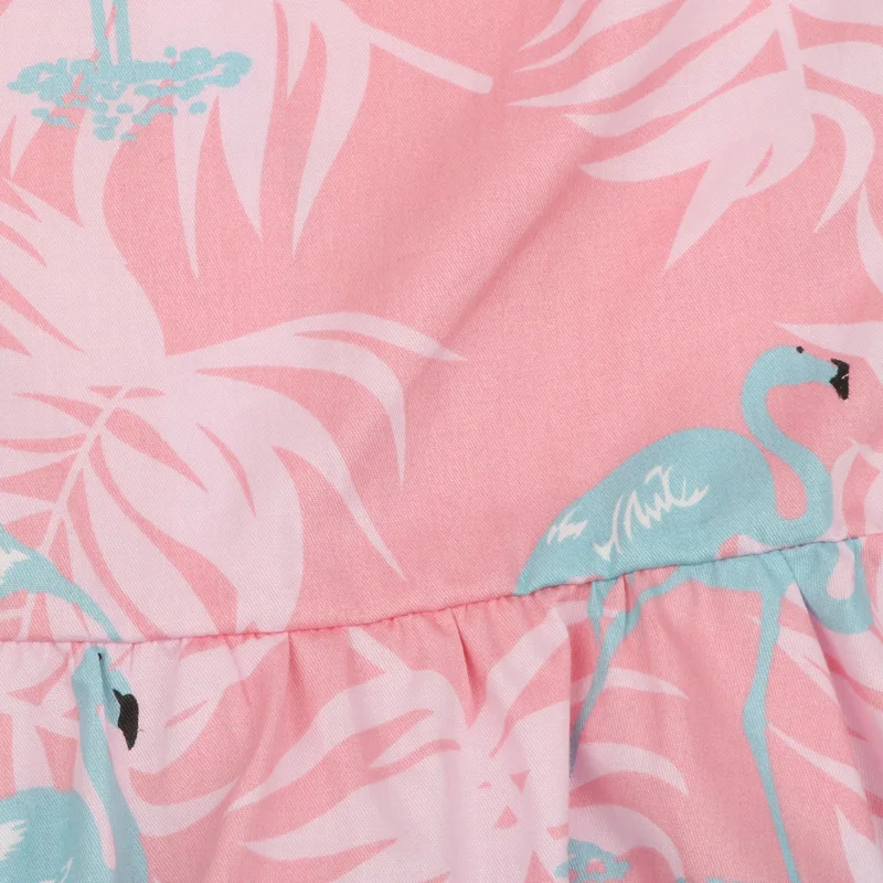 Flamingo Summer Girls Dress Casual Print Pattern Princess Children Clothes Fly Sleeve Soft Cotton Baby Girls Dress Vestido (2)