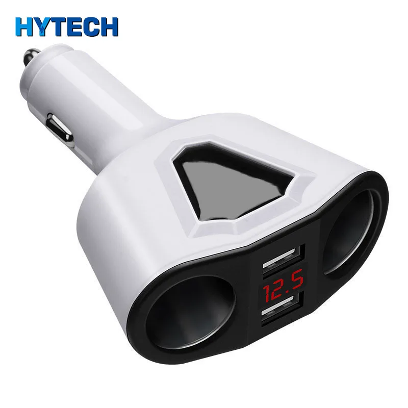 

IMIDO Car Mobile Phone Charger 120W Dual Usb Car Cigarette Lighter Splitter Socket Usb Car Charger Digital Led Display