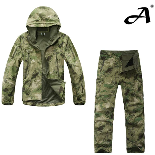 MEGE Военная армейская куртка мужская зимняя осенняя одежда, зимнее пальто Мужская Флисовая камуфляжная толстовка с капюшоном - Цвет: FG