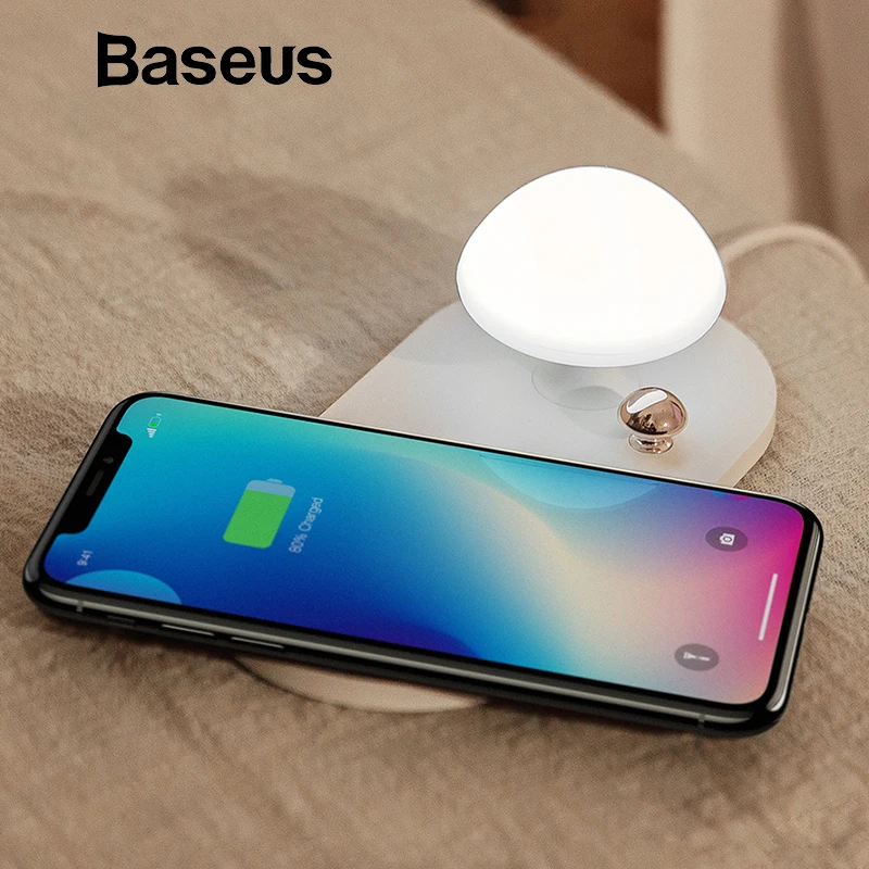 Baseus Mushroom QI wireless charger with bedside Night light 10W