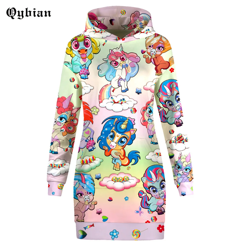 

2018 autumn women fashion Kawaii Sweatshirt loose baby Unicorn Printed Sweatshirts batwing sleeve plus size pullover