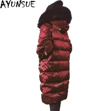 Корейский толстый теплый пуховик винтажный бархатный пуховик зимняя верхняя одежда Длинная зимняя одежда до колена Высококачественная Doudoune ST596