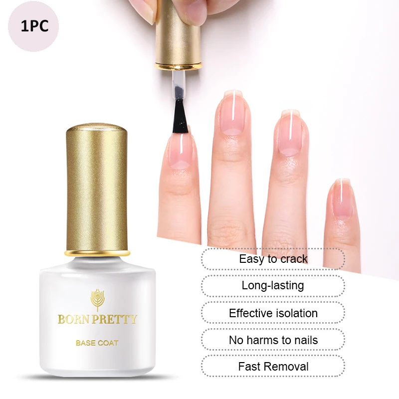 BORN PRETTY Base Top Coat Gel Nail Polish 6ml Matte Gel Gel Varnish Manicure Reinforcement Gel Peel Off Varnishe Nail Art Design - Цвет: Burst Base Coat