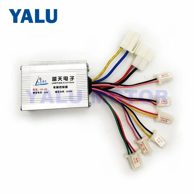 Electric Bicycle Conversion Kit Part 24V 250W Brush DC Motor Controller for Unitemotor MY1016 E-bike and Toy Scooter Controller 1