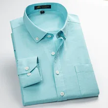 Хлопок Оксфорд Для мужчин Сорочки выходные для мужчин Высокое качество Для мужчин классический стиль Формальные Бизнес социальных Рубашки для мальчиков Рабочая одежда No-Iron