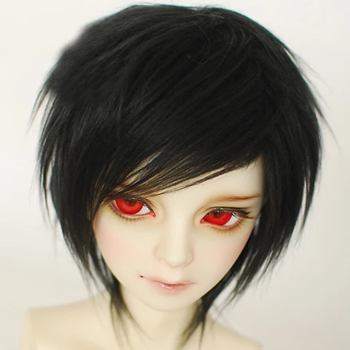 BJD плюшевый парик короткий черный для 1/4 1/3 1" 24" высокий BJD кукла MSD SD DK DZ AOD DD кукла