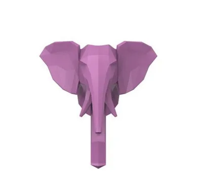 Американский креативный декоративный крючок в виде головы оленя для хранения ключей в стиле ретро, персональный крючок из АБС-пластика - Цвет: Elephant