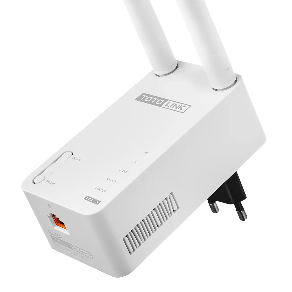  TOTOLINK EX750 Dual Band Wireless Range Extender 11AC Router Wireless 750Mbps 2.4GHz & 5GHz Wifi Repeater AP English Interface 