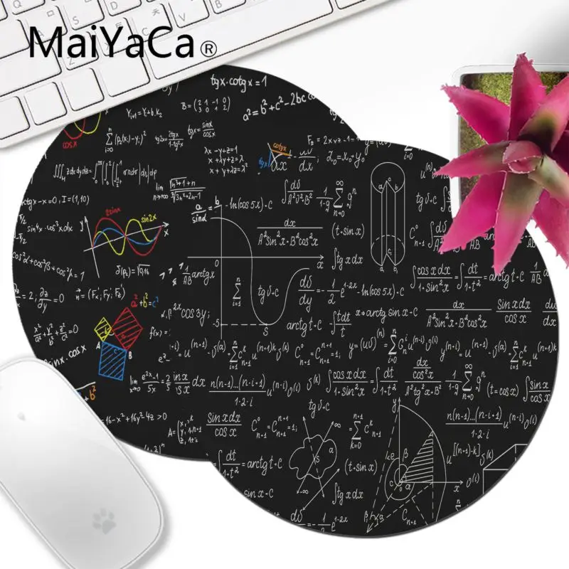 

MaiYaCa New Arrivals Geometric formula Customized laptop Gaming Round mouse pad Gamer Speed Mice Retail Small Rubber Mousepad