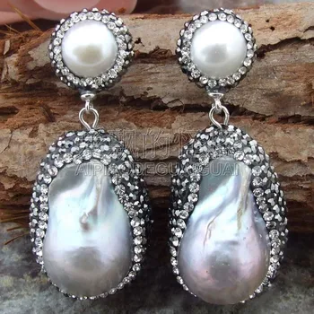 

E030814 Purple Keshi Pearl Earring-Silver Stud