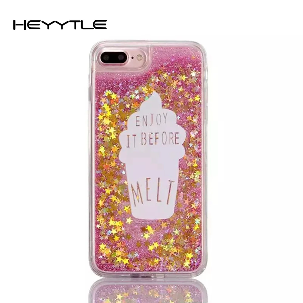 Heyytle блеск зыбучие пески динамический чехол для iPhone X 8 7 6 6s плюс Bling течет сердце