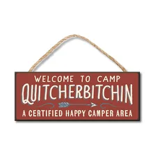 Добро пожаловать в лагерь Висячие деревянные Декор доска 5x10 дюймов сигнальная пластина индикация дома кофе вечерние бар украшения#5