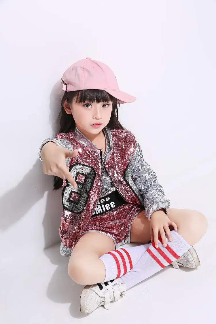 Fashion Children Jazz Dance Clothing Boys Girls Street Dance Hip Hop Costumes Kids Performance Clothes Sets 2-15Years