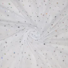 YWCOOL 5 метров 36A точка Тонкая ажурная ткань для свадебного платья юбка пачка сетка вафель