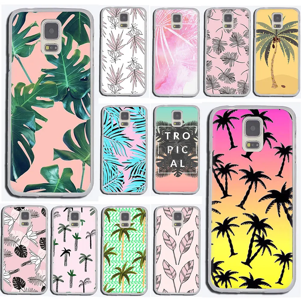 

Palm tree Leaves pattern Hard phone cover case for Samsung Galaxy S6 7 Edge S8 9 10 Plus Note 10 8 9 M10 20 30