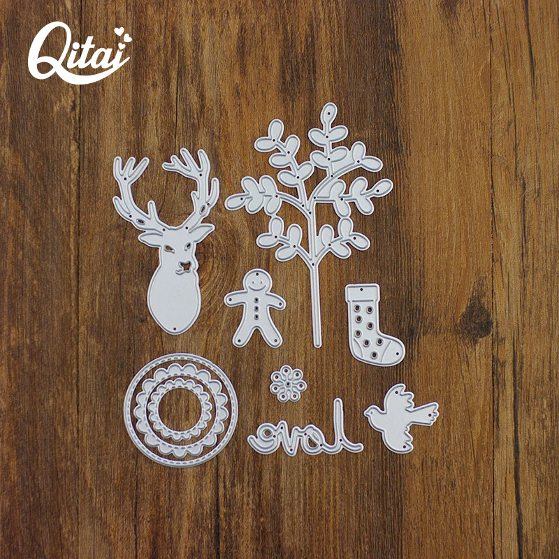 

QITAI 10pcs Tool Template Cutting Dies Scrapbooking paper DIY Christmas'days Creative Decorations Production High Quality D18